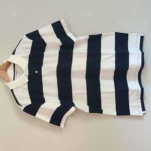 NWT Old Navy and White Rugby-Stripe Classic Fit Pique Polo for Men
